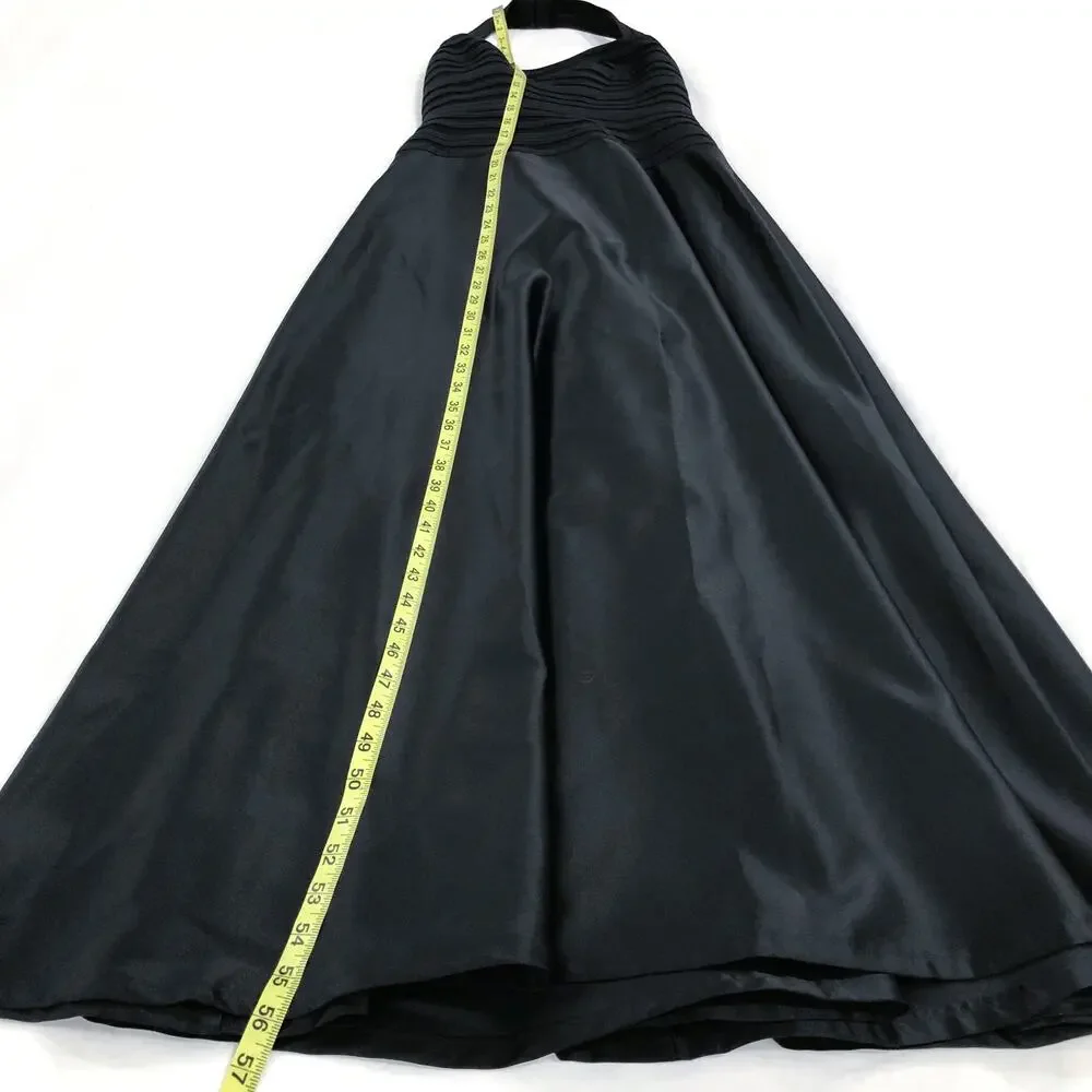 Tadashi Shoji Black Halterneck Long Gown Dress - Picture 8 of 11